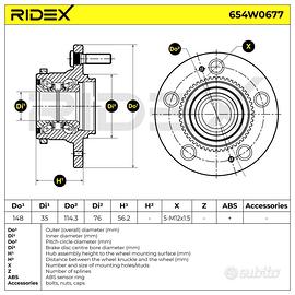 RIDEX654W0677 Kit cuscinetto  HYUNDAI SANTA FE