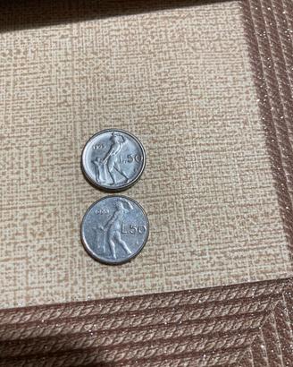 50 lire Vulcano anno 1990 e 1995