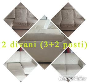 2 divani in vera pelle con tutte le sedute relax