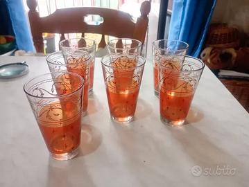 Set 7 Bicchieri Vintage CERVE Anni '70 '80 Oro e A