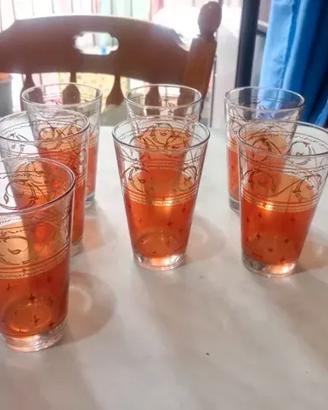 Set 7 Bicchieri Vintage CERVE Anni '70 '80 Oro e A