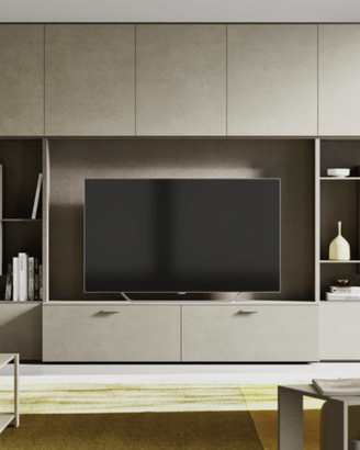 Composizione libreria con vano TV, L 423, H 224 cm
