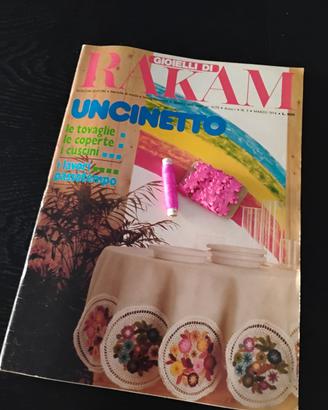 Rakam vintage '74 crochet ricamo+filo seta Faro 