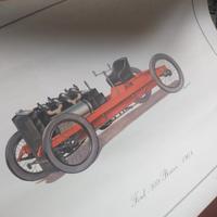 7 STAMPE ( 47 X 34 CM ) D'EPOCA AUTOMOBILI 