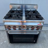 Cucina 4 fuochi Lotus con forno in inox