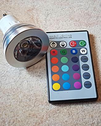 Lampada RGB Attacco GU10 con Telecomando