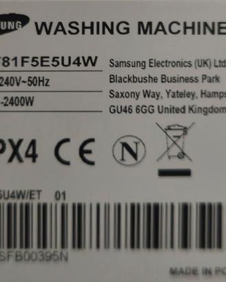 Lavatrice Samsung modello WF81F5E5U4WET