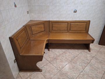 cassapanca angolare vintage in legno massello