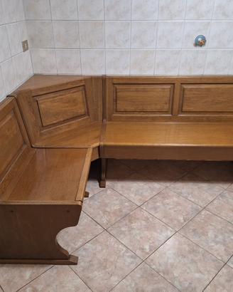 cassapanca angolare vintage in legno massello