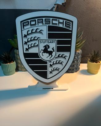 Logo Porsche con Supporto Artigianale