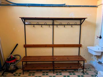 3 Panche da spogliatoio con appendiabiti