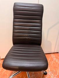 Sedia Ufficio Ergonomica Elegante in Pelle Marrone