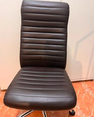 Sedia Ufficio Ergonomica Elegante in Pelle Marrone