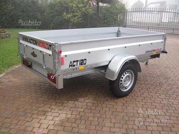 Carrello rimorchio con sponde 251 x 128 x 35 cm