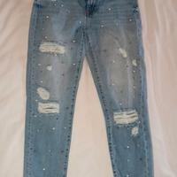 Jeans Donna Bershka Perle e Strappi - Taglia S/36