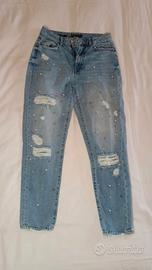 Jeans Donna Bershka Perle e Strappi - Taglia S/36