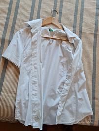 Camicia Bianca Benetton-Maniche corte