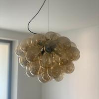 Lampadario design a sfere in vetro champagne