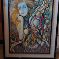 Quadro dipinto su canapa 