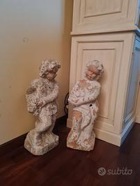 coppia Putti angeli terracotta