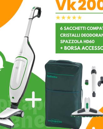 Folletto vk200+valigetta+sacchetti