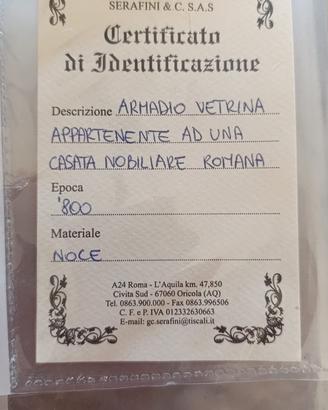 Armadio vetrina in noce ‘800