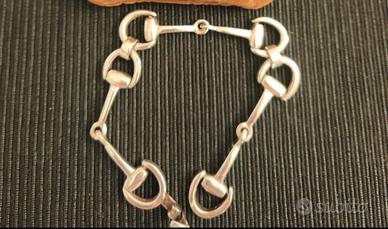 bracciale horsebit stile Gucci argento massiccio 