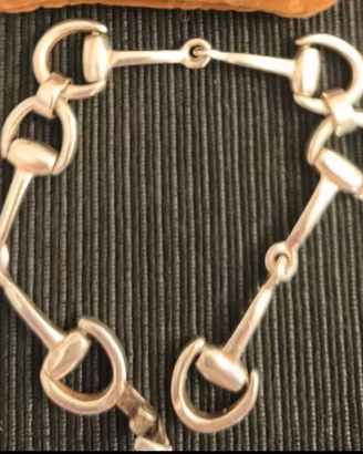 bracciale horsebit stile Gucci argento massiccio 