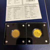 2 monete oro fino 999 24k 20mm