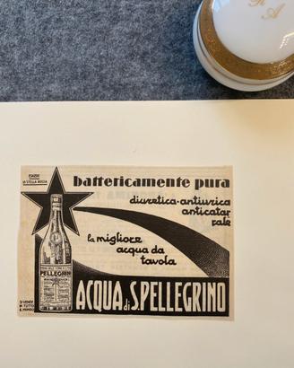 Pubblicità autentica acqua San Pellegrino 1932