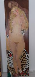 Quadro arredamento olio su tela 100x30  klimt