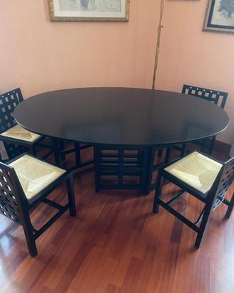 Tavolo con sedie Charles R. Mackintosh Originale