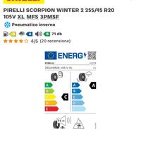 PIRELLI SCORPION WINTER 2 255/45 R20 105V. M+S