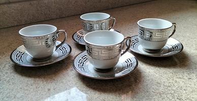 SET ESCLUSIVO VINTAGE 4 TAZZINE E PIATTINI BAVARIA