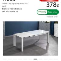 TAVOLO vetro bianco MONDO CONVENIENZA allungabile