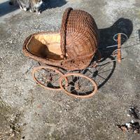 antica carrozzina vimini inglese 