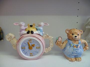 Teiere ceramica decorativa sveglia orsetto vintage