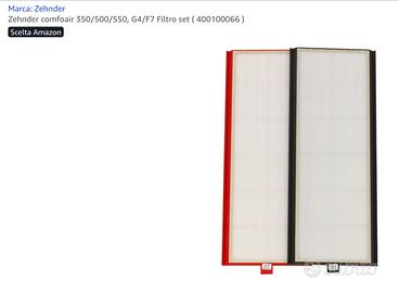 Filtri zender G4 e F7 per Zehnder Conforair