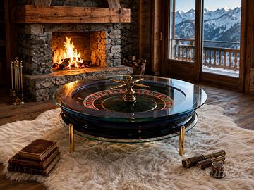 roulette da casinò-tavolino da caffè