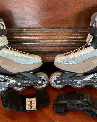 Pattini Decathlon Tg. 39+polsiere Rollerblade
