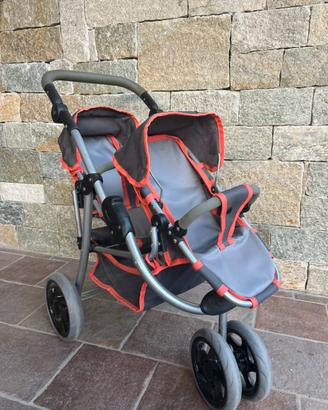 Passeggino gemellare bambini giocattolo