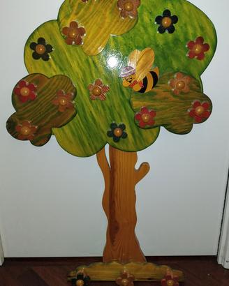 Albero di legno appendiabiti 