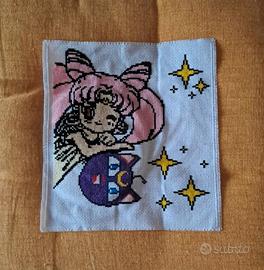 tela ricamata a mano sailor chibiusa