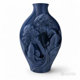 Vaso 3D stampato blu scultura coppia innamorati