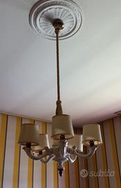 Lampadario classico vintage a 5 luci con paralumi