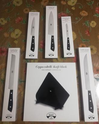Set Coltelleria Berti Compendio 5 Coltelli + Ceppo