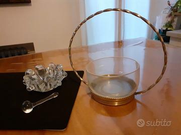 Set olio e aceto (oliera vintage); Vetro - acciaio