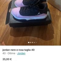 jordan nere e rosa taglia 40