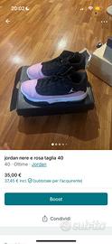 jordan nere e rosa taglia 40