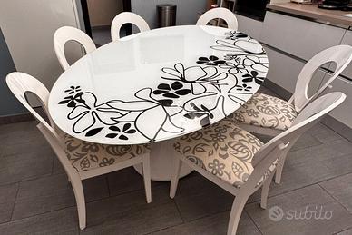 Tavolo da pranzo Ovale con decorazione